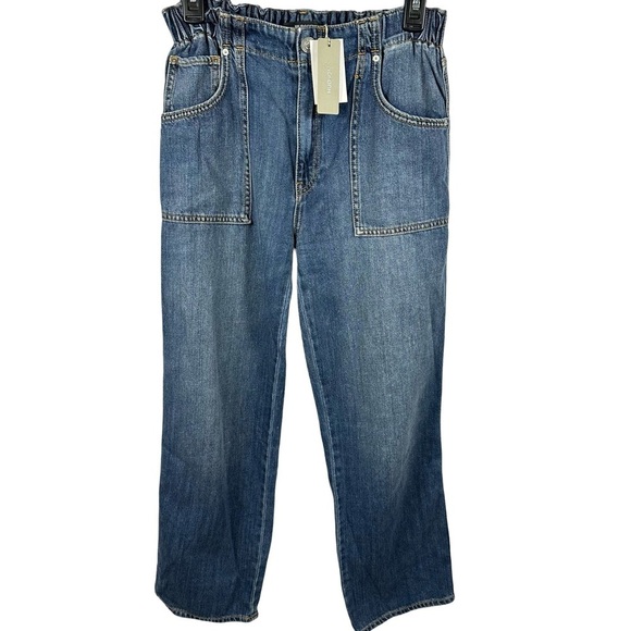 Hudson Jeans Remi High Rise Straight Leg Jeans Elastic Waist Summer Wind 27 NWT - Picture 3 of 9